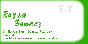 rozsa bonecz business card